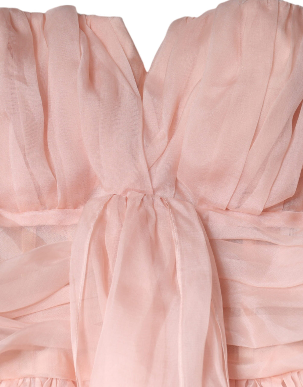 Dolce & Gabbana Robe Maxi A-line Sans Manches en Soie Rose