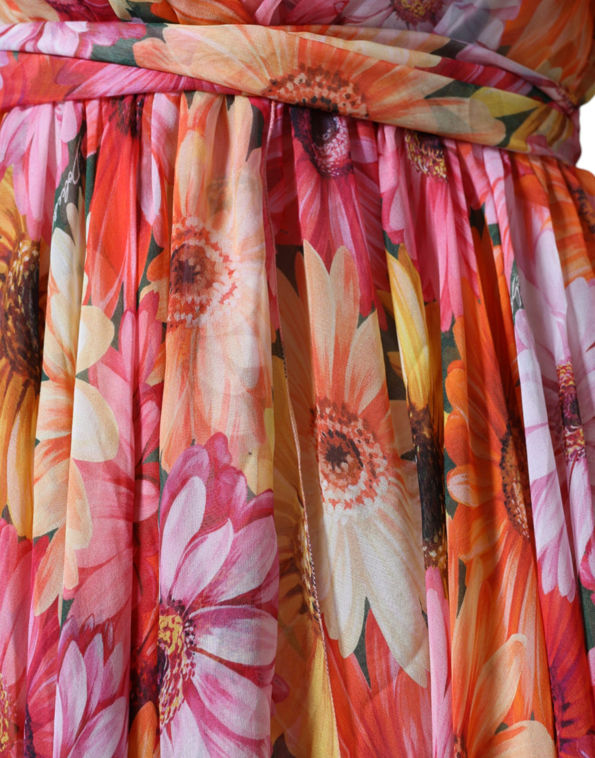 Robe Midi Sans Manches V-neck Multicolore Floral Dolce & Gabbana