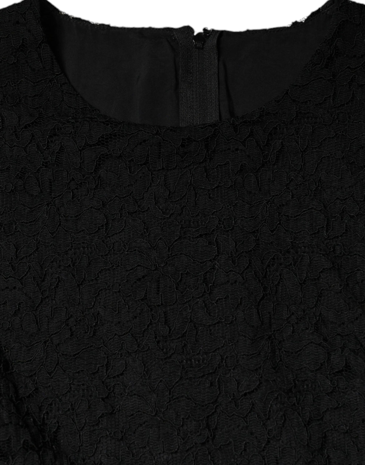 Dolce & Gabbana Robe Noire en Coton à Manches Courtes