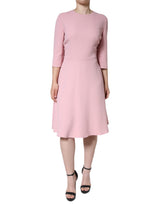 Robe A-line Rose Dolce & Gabbana en Viscose à Manches 3/4