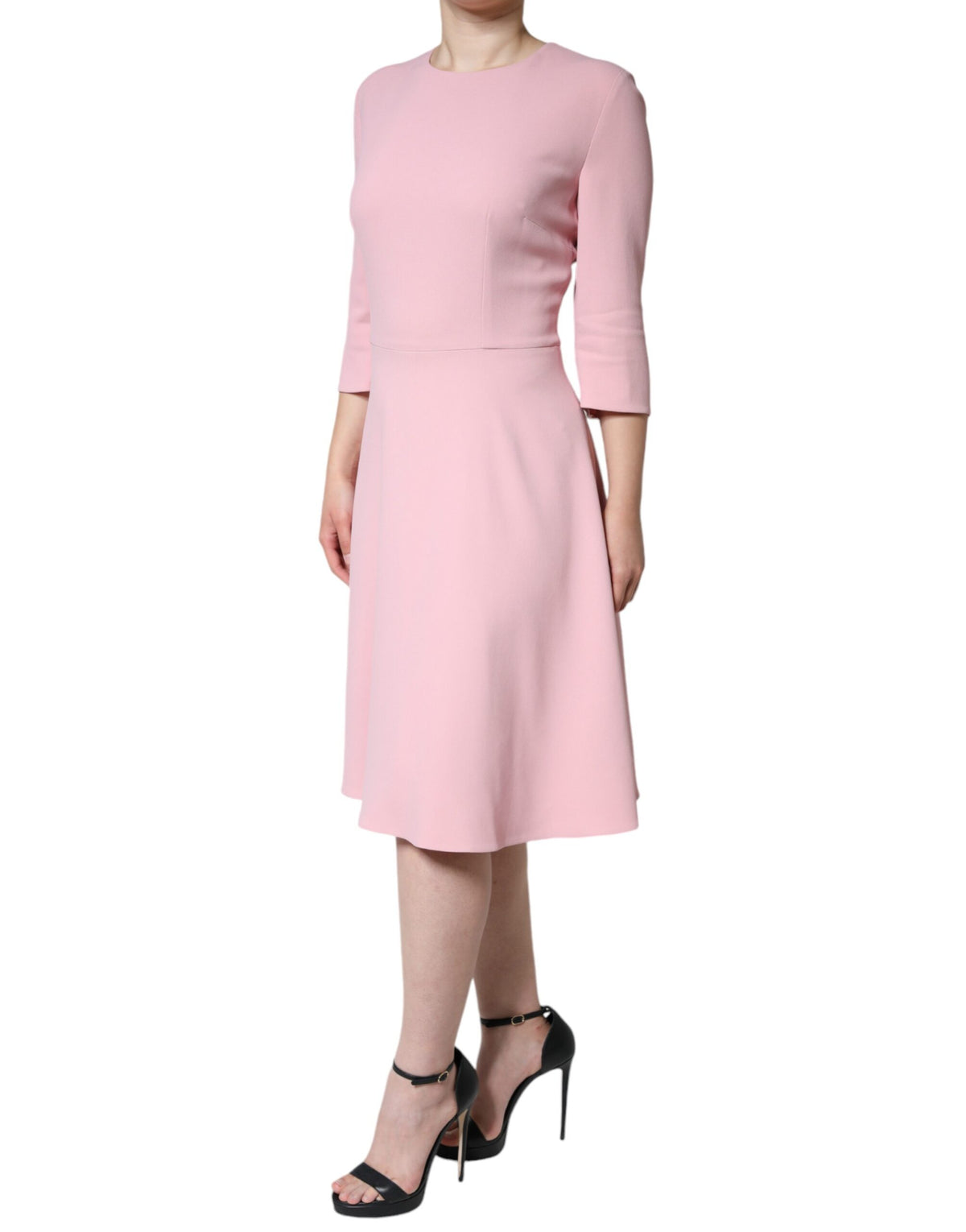 Robe A-line Rose Dolce & Gabbana en Viscose à Manches 3/4