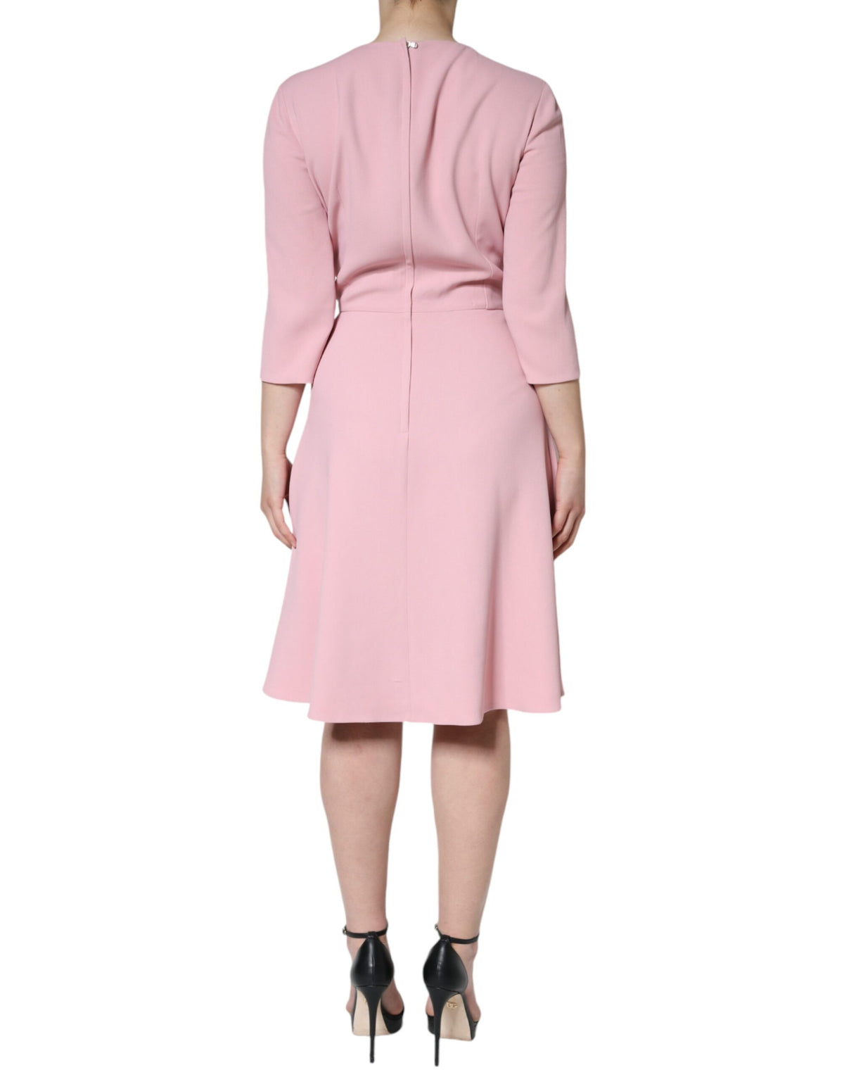 Robe A-line Rose Dolce & Gabbana en Viscose à Manches 3/4