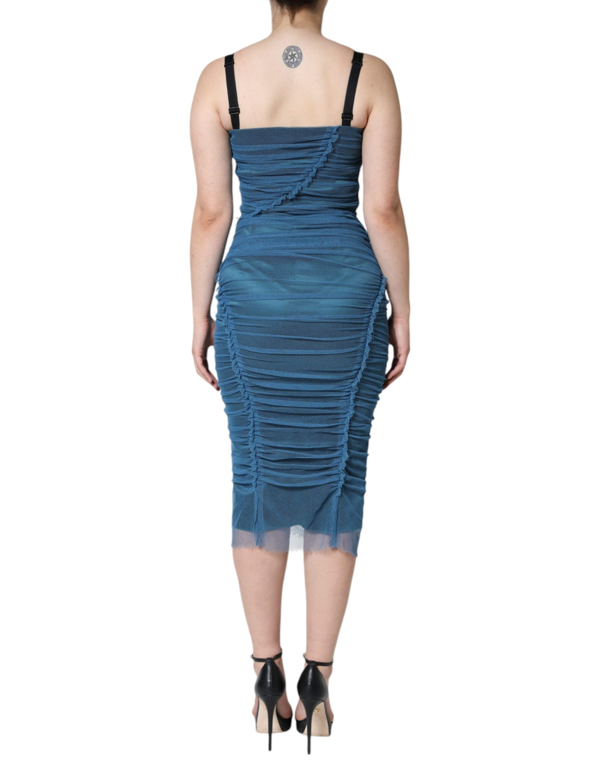 Robe fourreau en tulle à bord en maille Dolce & Gabbana
