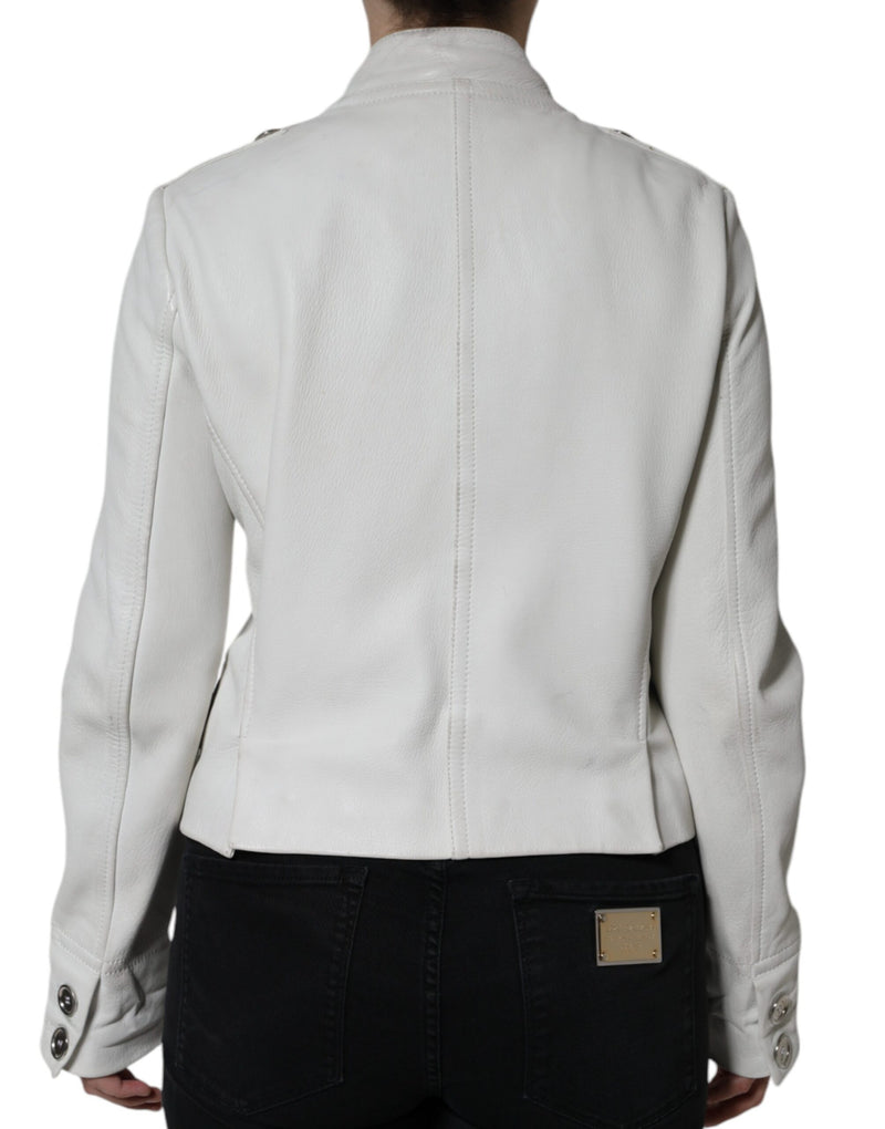 Dolce & Gabbana White Double Breasted Blazer Jacket