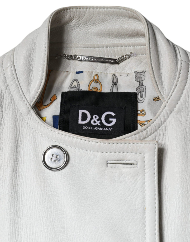 Dolce & Gabbana White Double Breasted Blazer Jacket