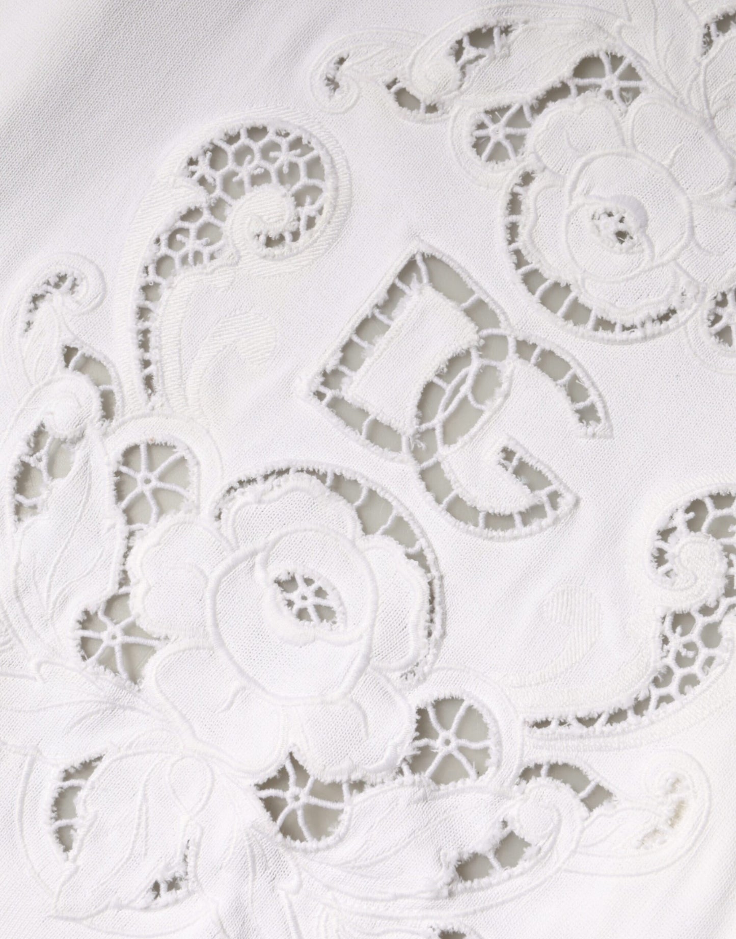 Dolce & Gabbana witte viscose gebreide cardigan met bloemenpatroon en uitsparingen