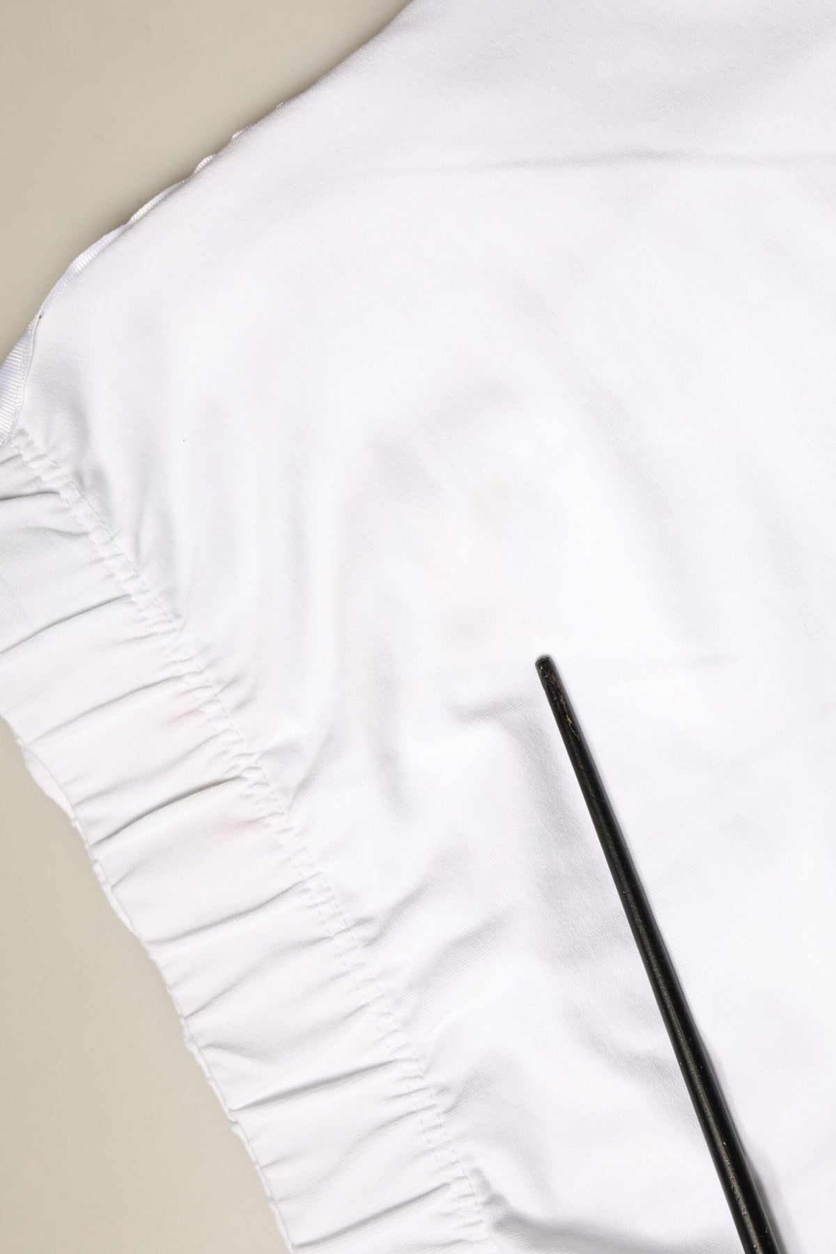 STK Jupe Crayon Longue Blanc en Coton Élastique Taille Haute