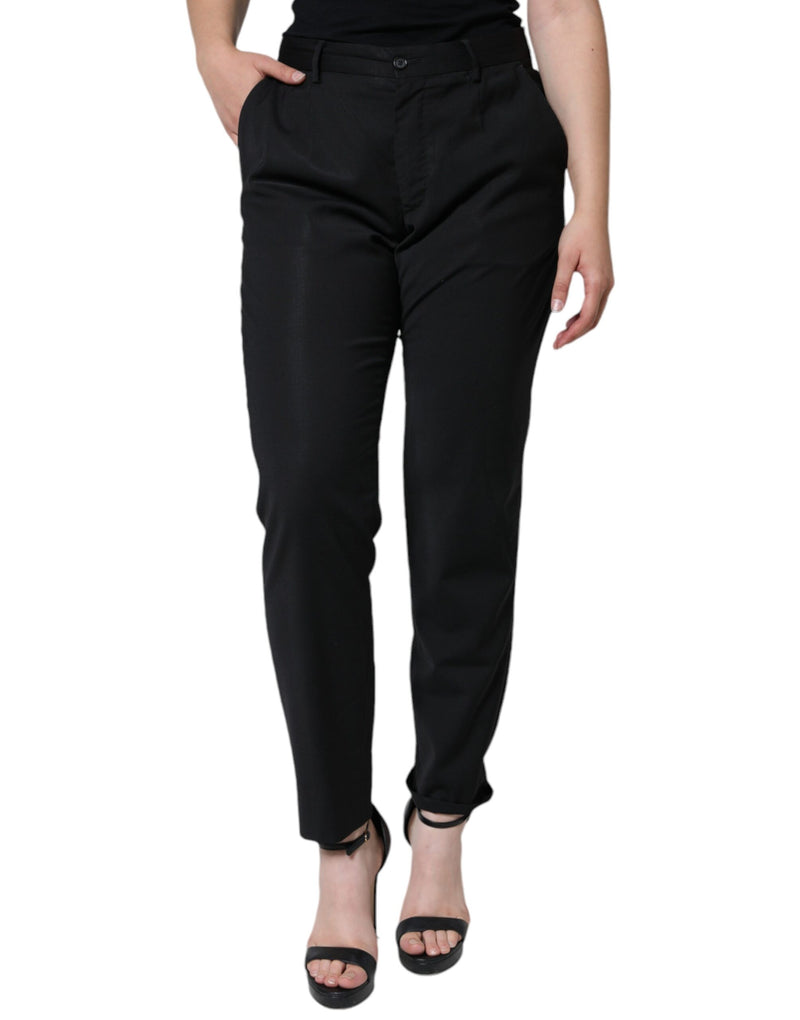 Dolce & Gabbana Black High Waist Tapered Pants