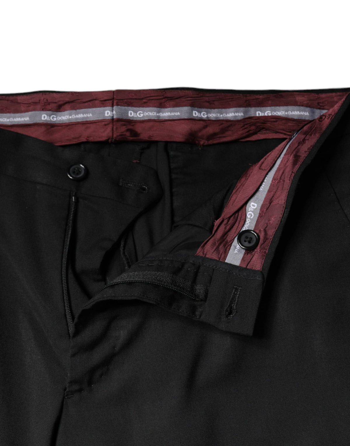 Dolce & Gabbana Pantalons Tapered Noirs Taille Haute