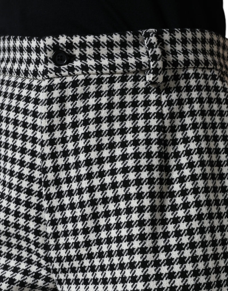 Dolce & Gabbana Black and White Houndstooth Cropped Pants