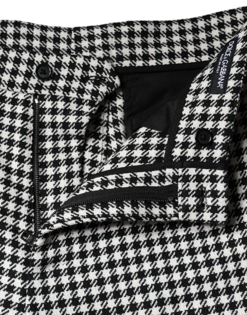 Dolce & Gabbana Black and White Houndstooth Cropped Pants