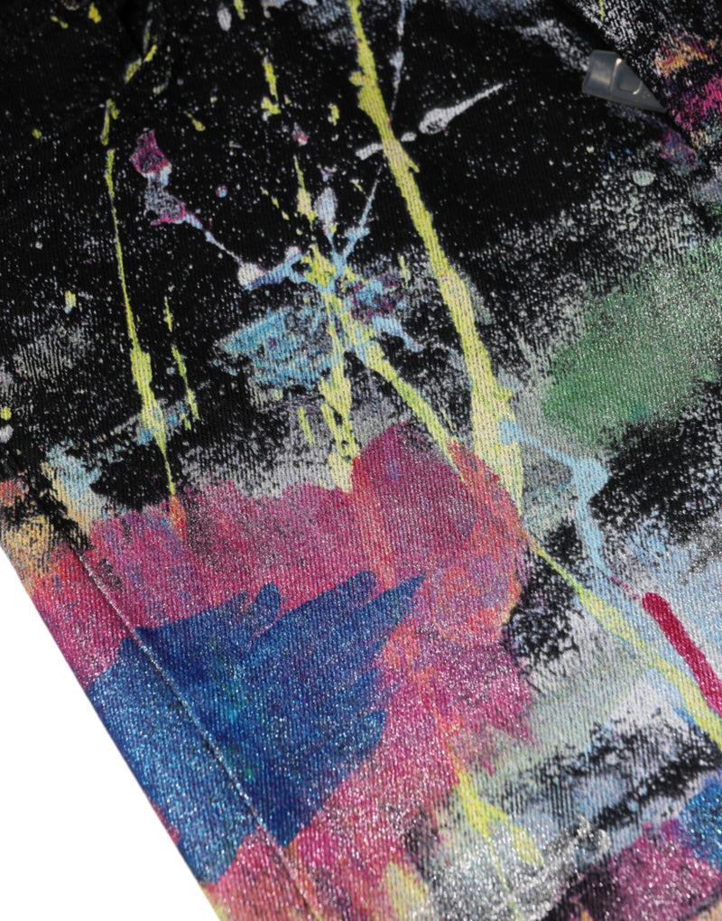 Dolce & Gabbana Multicolor Splatter Paint Cotton Skinny Jeans