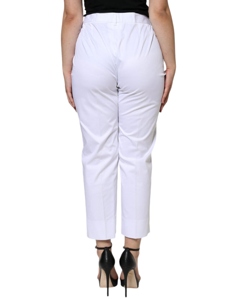 Dolce & Gabbana White Mid Waist Tapered Denim Jeans for Women