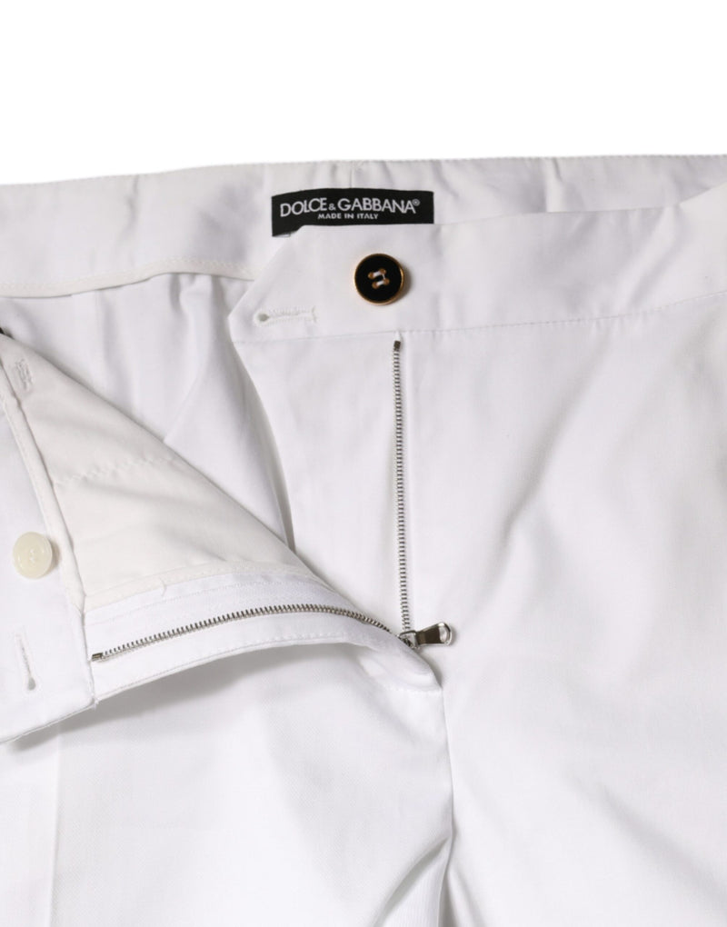 Dolce & Gabbana White Mid Waist Tapered Denim Jeans for Women