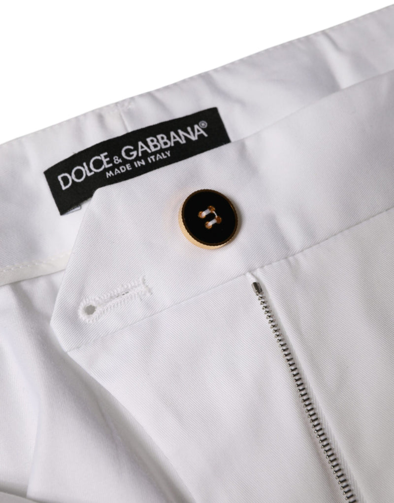 Dolce & Gabbana White Mid Waist Tapered Denim Jeans for Women