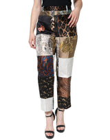 Dolce & Gabbana Pantalons Jacquard Multicolores Taille Haute