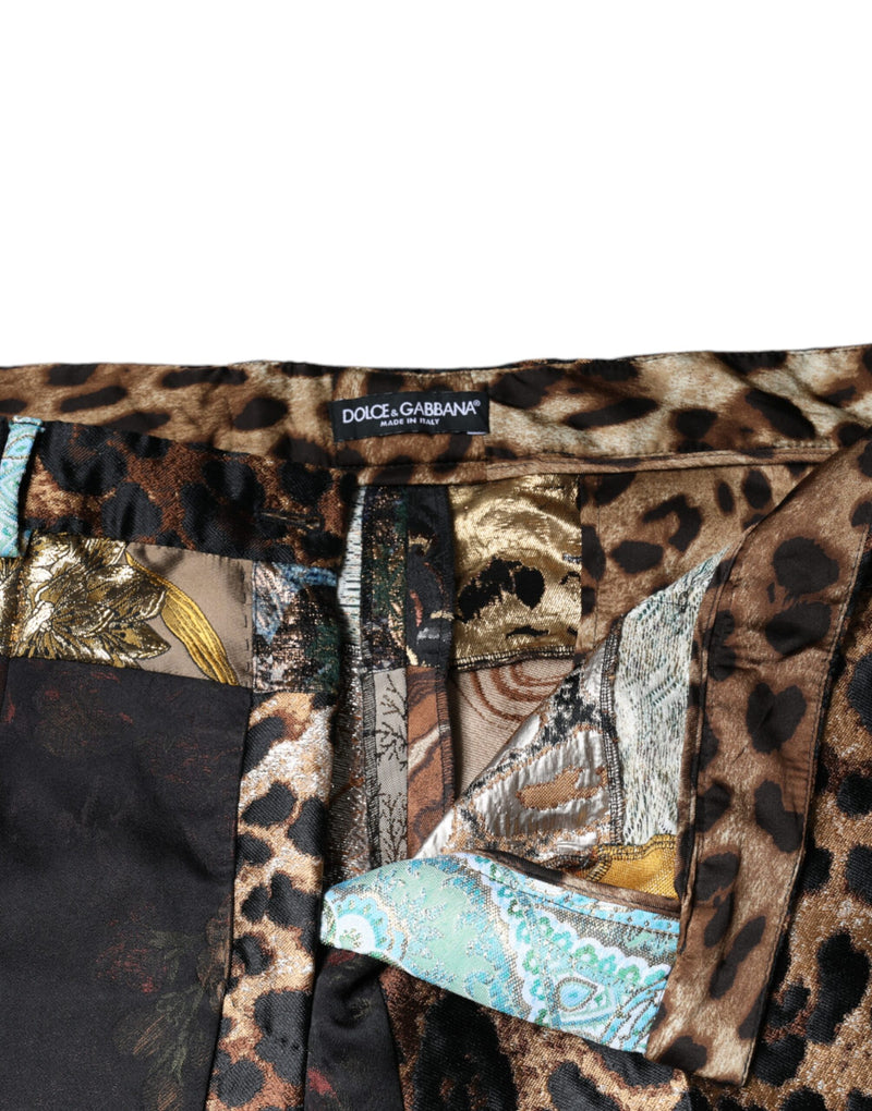 Dolce & Gabbana Pantalons Jacquard Multicolores Taille Haute
