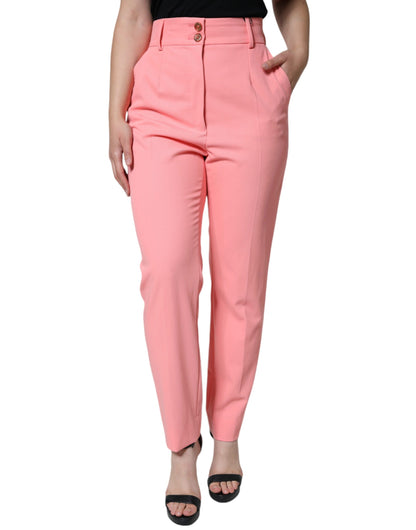 Pantalon fuselé taille haute en polyester rose bonbon de Dolce & Gabbana