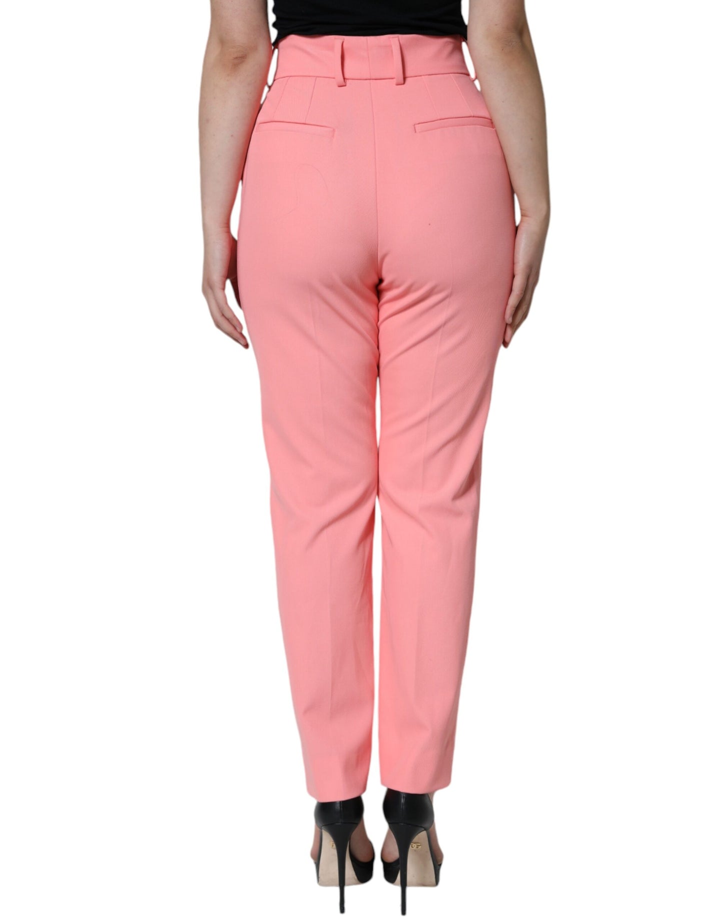 Pantalon fuselé taille haute en polyester rose bonbon de Dolce & Gabbana