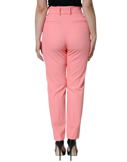 Pantalon fuselé taille haute en polyester rose bonbon de Dolce & Gabbana