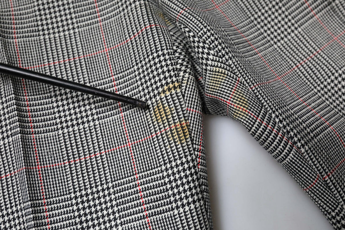 Dolce & Gabbana Gray Plaid Wool Mid Waist Tapered Pants