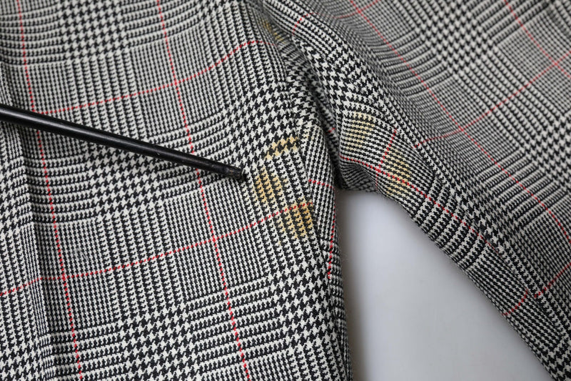 Dolce & Gabbana Gray Plaid Wool Mid Waist Tapered Pants