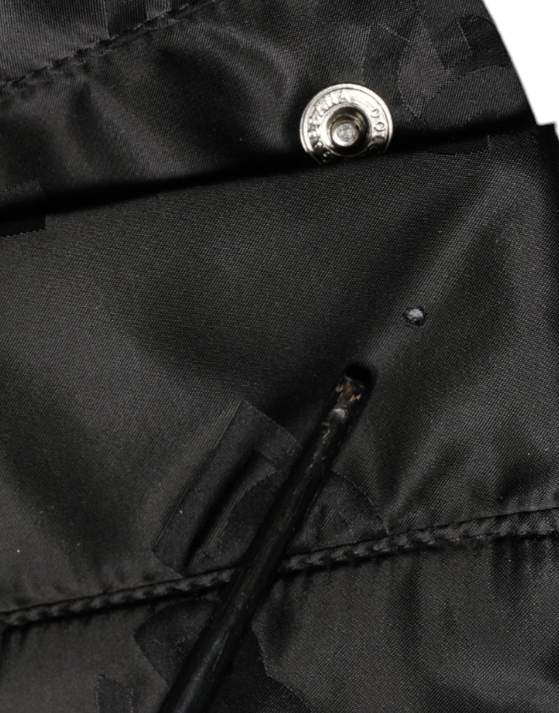 Dolce & Gabbana Black Quilted High Waist Wide Leg Pants