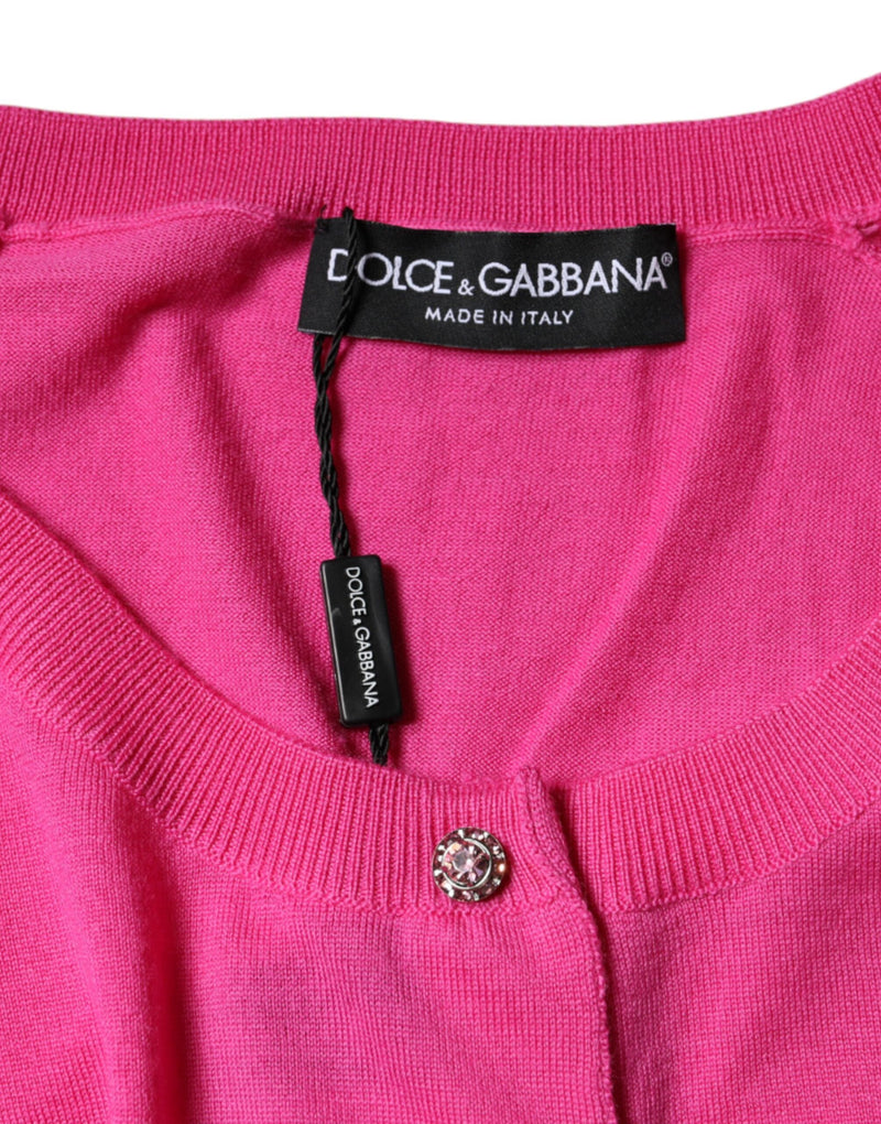 Dolce & Gabbana Blouse en Laine Rose à Manches Courtes