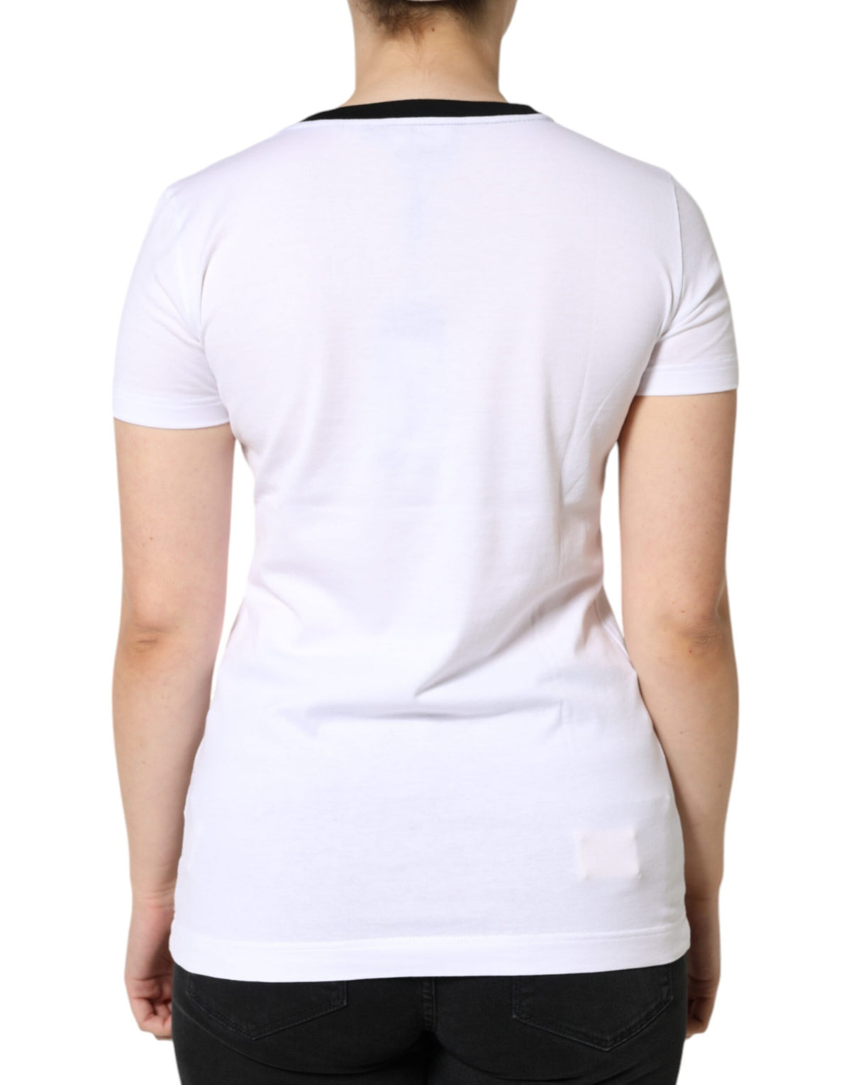 Dolce & Gabbana T-shirt en coton blanc avec imprimé Eleganza