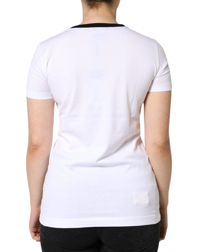Dolce & Gabbana T-shirt en coton blanc avec imprimé Eleganza