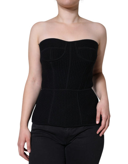 Top chemisier corset noir sans manches Dolce & Gabbana