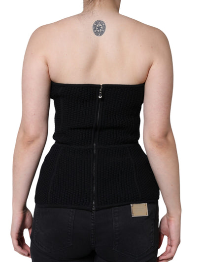 Top chemisier corset noir sans manches Dolce & Gabbana