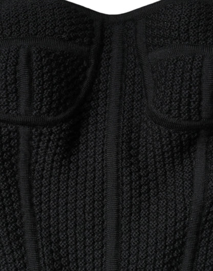 Top chemisier corset noir sans manches Dolce & Gabbana