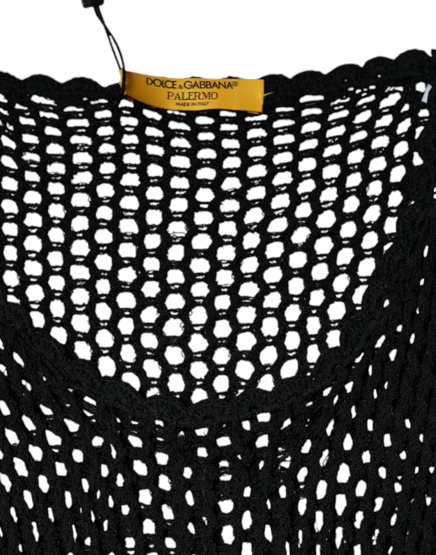 Débardeur noir en maille transparente sans manches Dolce & Gabbana