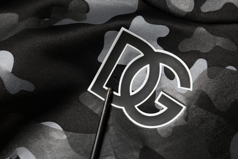 Dolce & Gabbana Sweatshirt Noir Camouflage à Col Rond