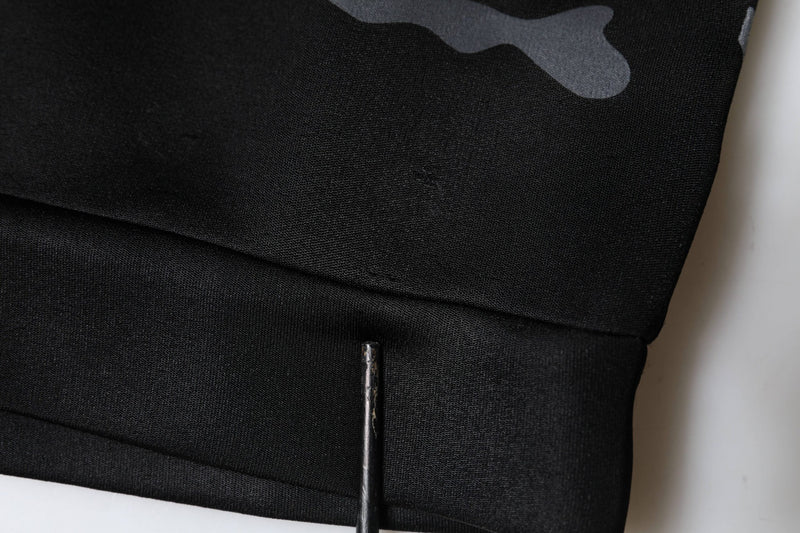 Dolce & Gabbana Sweatshirt Noir Camouflage à Col Rond