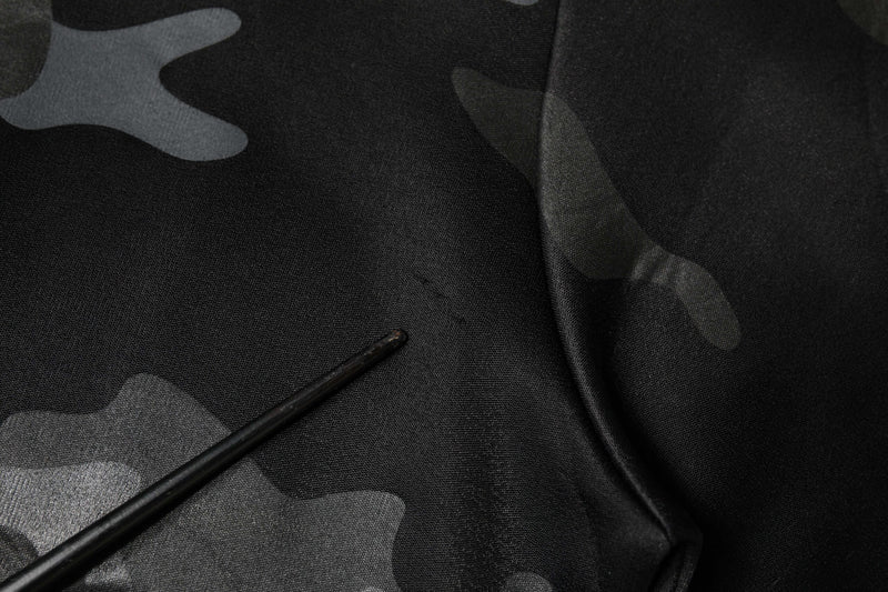 Dolce & Gabbana Sweatshirt Noir Camouflage à Col Rond