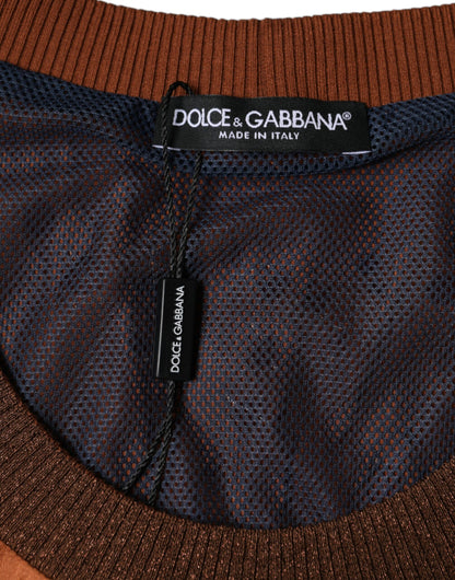 Débardeur sans manches Dolce & Gabbana brun, orné de cristaux.