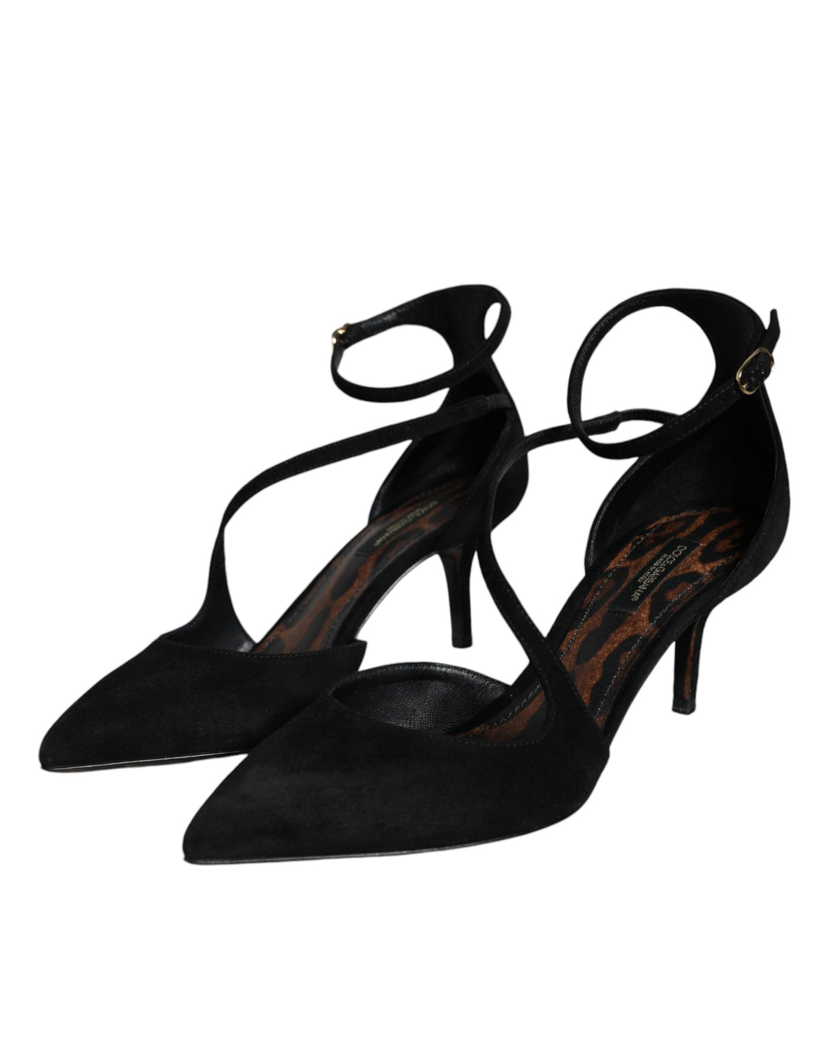 Dolce & Gabbana Black Suede Ankle Strap Pumps - EU36/US6