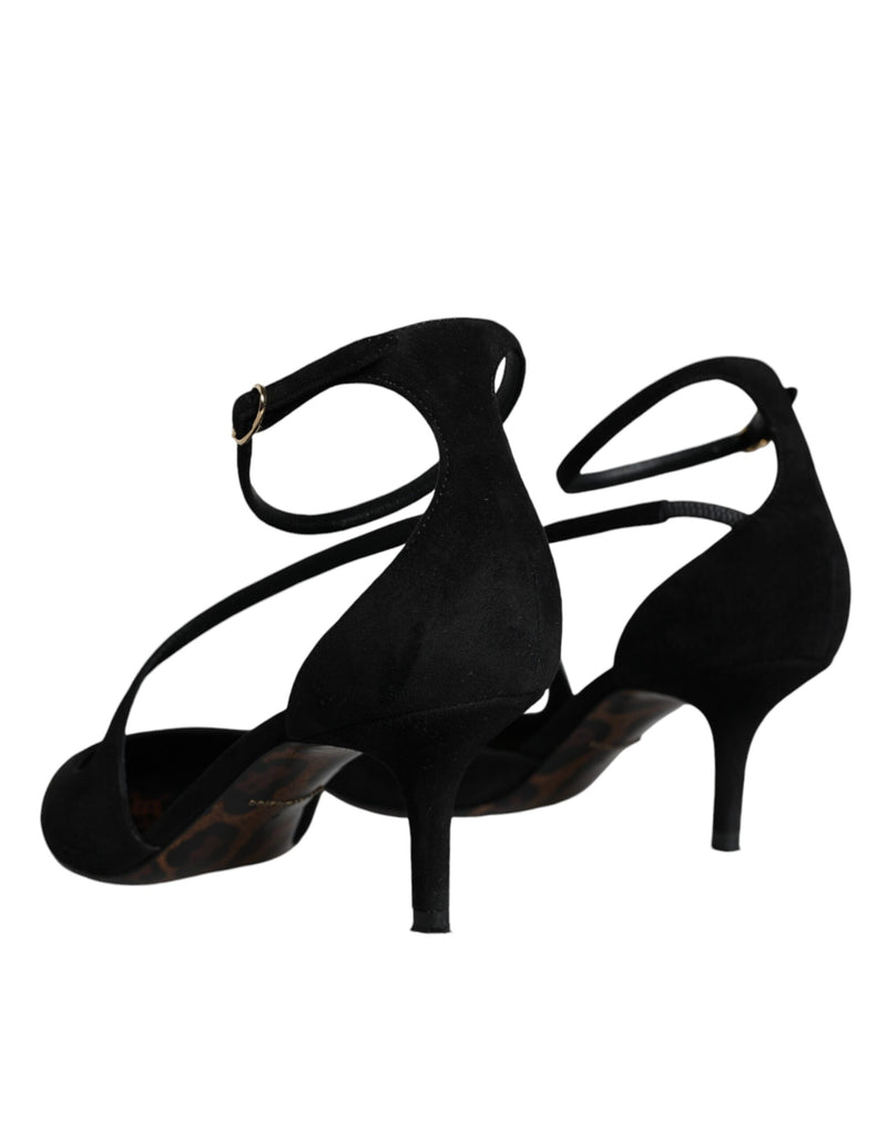 Dolce & Gabbana Black Suede Ankle Strap Pumps - EU36/US6