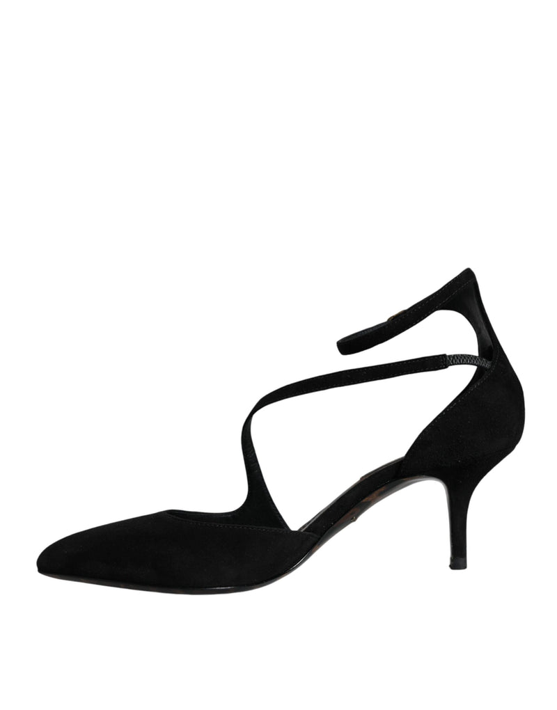 Dolce & Gabbana Black Suede Ankle Strap Pumps - EU36/US6
