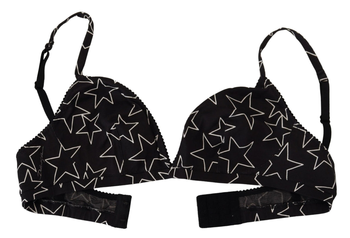 Dolce & Gabbana Black Millennials Star Non Wire Cotton Bra