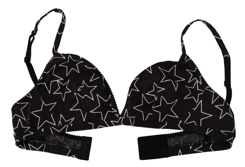 Dolce & Gabbana Black Millennials Star Non Wire Cotton Bra