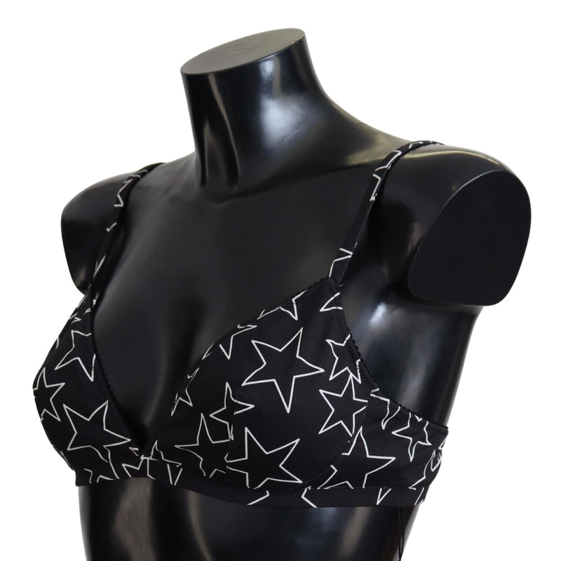 Dolce & Gabbana Black Millennials Star Non Wire Cotton Bra
