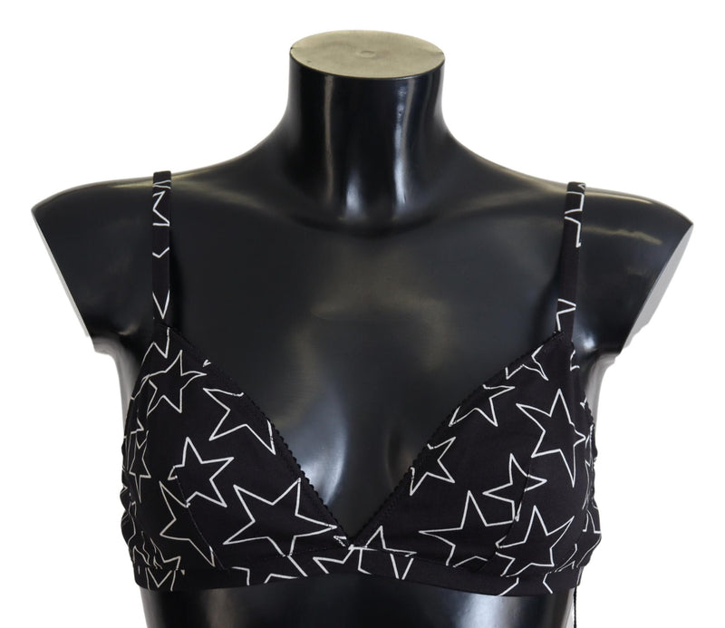 Dolce & Gabbana Black Millennials Star Non Wire Cotton Bra