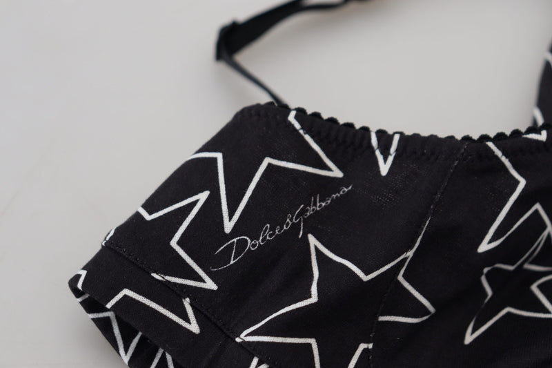 Dolce & Gabbana Black Millennials Star Non Wire Cotton Bra