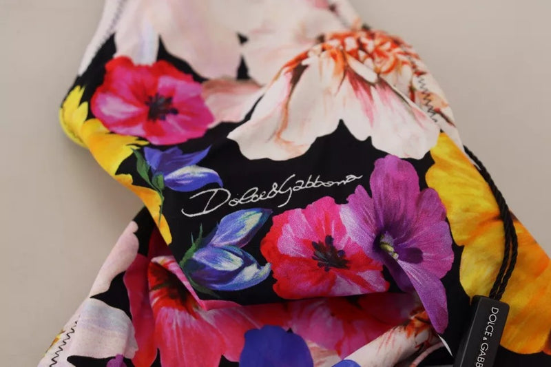Dolce & Gabbana Black Floral Print Bikini Bottom Swimwear