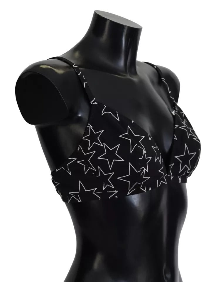 Dolce & Gabbana Black Millennials Star Non Wire Cotton Bra