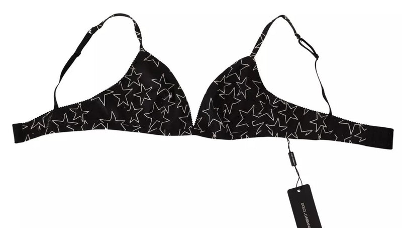 Dolce & Gabbana Black Millennials Star Non Wire Cotton Bra