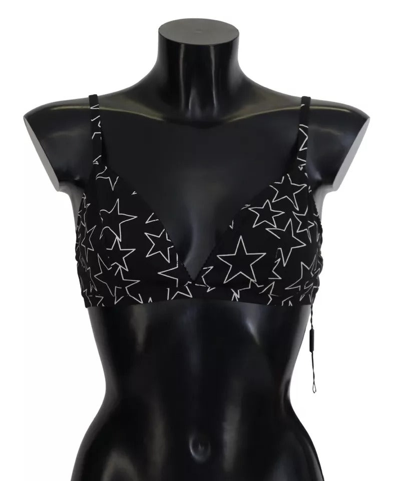 Dolce & Gabbana Black Millennials Star Non Wire Cotton Bra